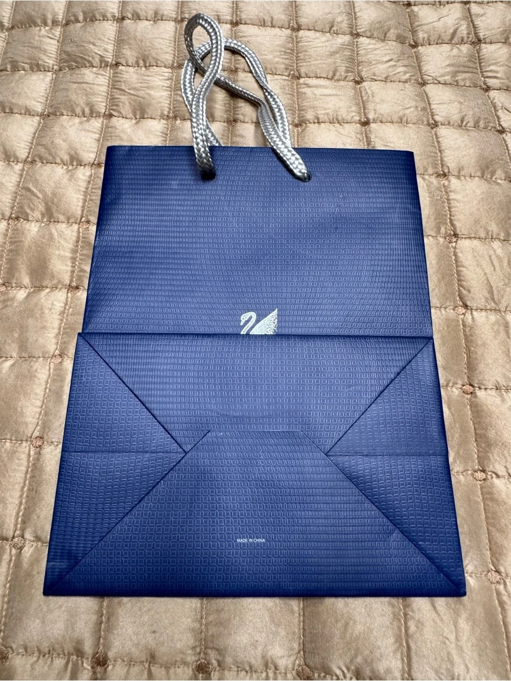 Swarovski Deep Blue Gift Bag with Silver Rope Handles